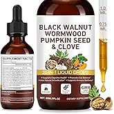 FANSHI Wormwood Black Walnut Clove Cleanse for Humans Tincture Liquid Drops, 20-in-1 Herbal Formula Support Cleanse & Digestive Health, Wormwood Tincture with Pumpkin Seed, Garlic & Oregano(2 fl oz)