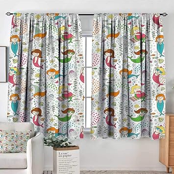 Amazon Com Sanring Mermaid Curtain Rods Girls With Sunglasses