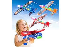 Kids Toys Gifts for 4 5 6 7 8 9 10 11 12 + Year Old Boys Girls Cool Birthday Outdoor Educational Airplane Launcher Toy 3 Pack