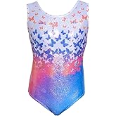 Aosva Gymnastics Leotards for Girls Sparkle One-piece New Geometry Design Dancing Athletic Leotards 2-14Years