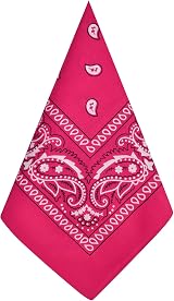 Aomig Bandana Head Scarf Rose Red Paisley Unisex Multi-Use Headwrap 73x36cm view 9