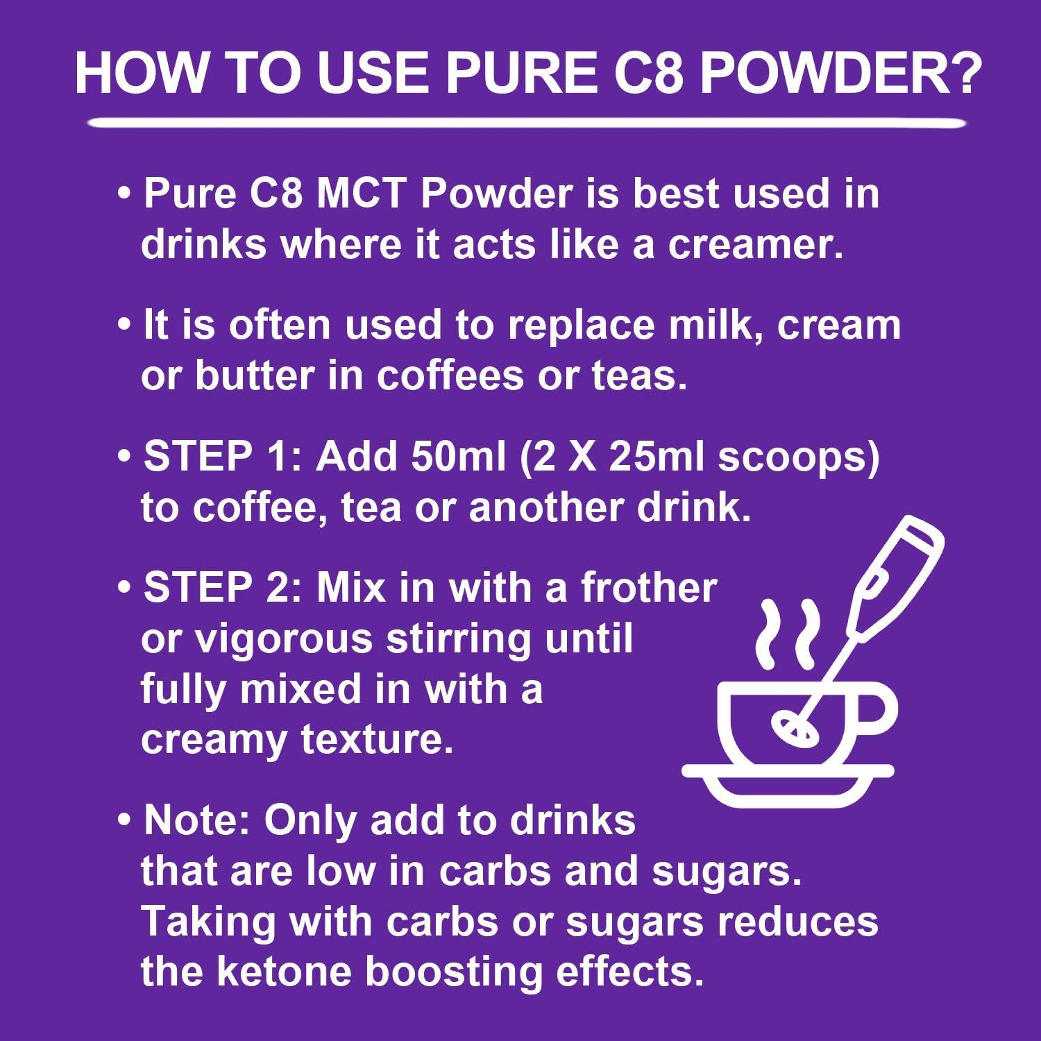 Pure C8 MCT Powder, 500 g (Pack of 1) - Image 4