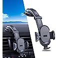 GKmow 1 PC Suction Cup-Type Center Console Navigation Bracket, 360° Rotating Carbon Fiber Pattern Car Mobile Phone Base, Universal Multifunctional Holder, Suitable for All Smartphones (Black)