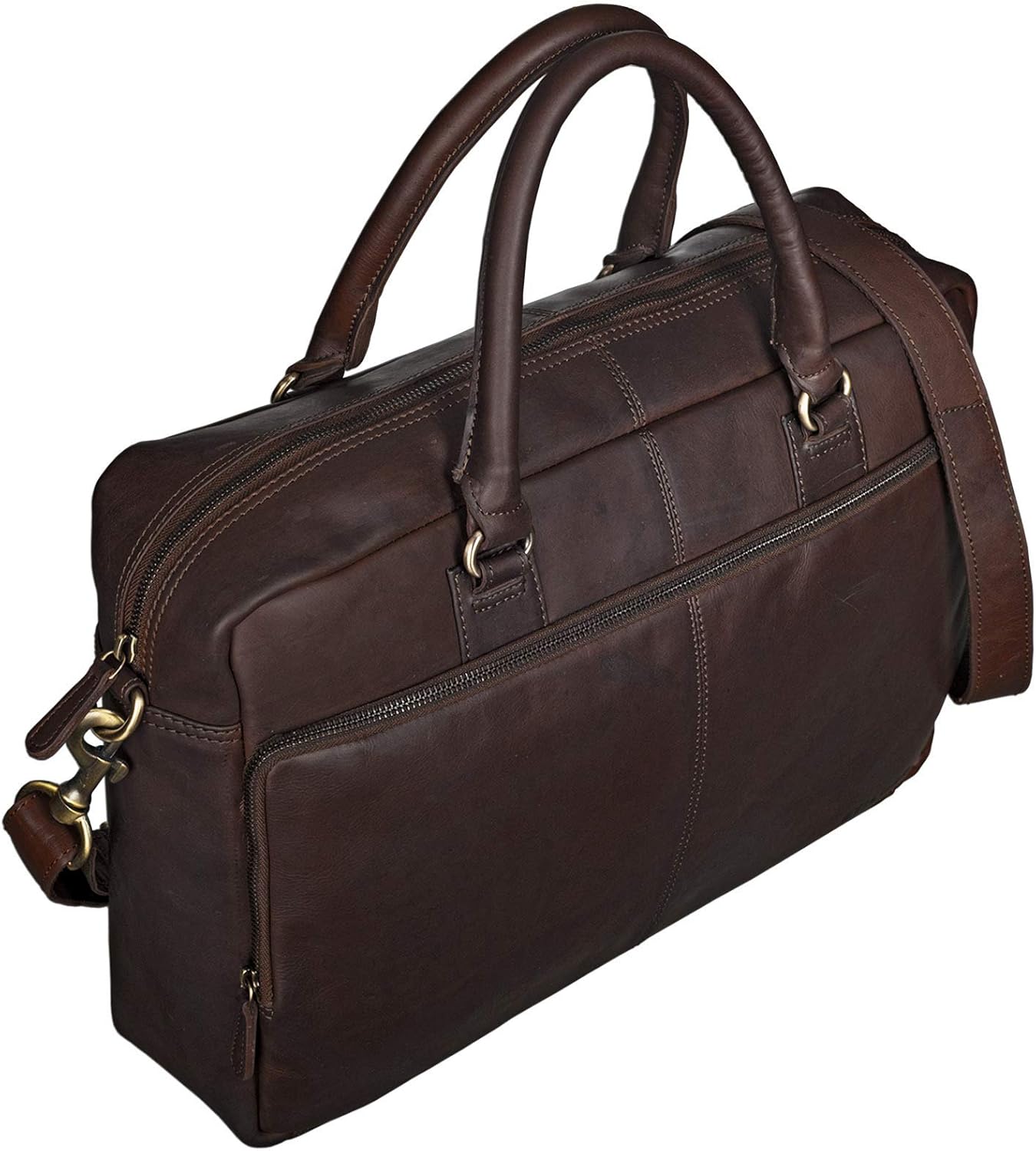 STILORD 'Aaron' Business Bag Leather Unisex 15.6 inches Laptop Shoulder Bag or Handbag Briefcase Satchel Vintage Leather - Image 4