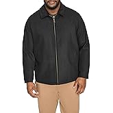 Dockers Men's Wool Blend Zip Up Jacket with Quilted, Black (Without Bib)