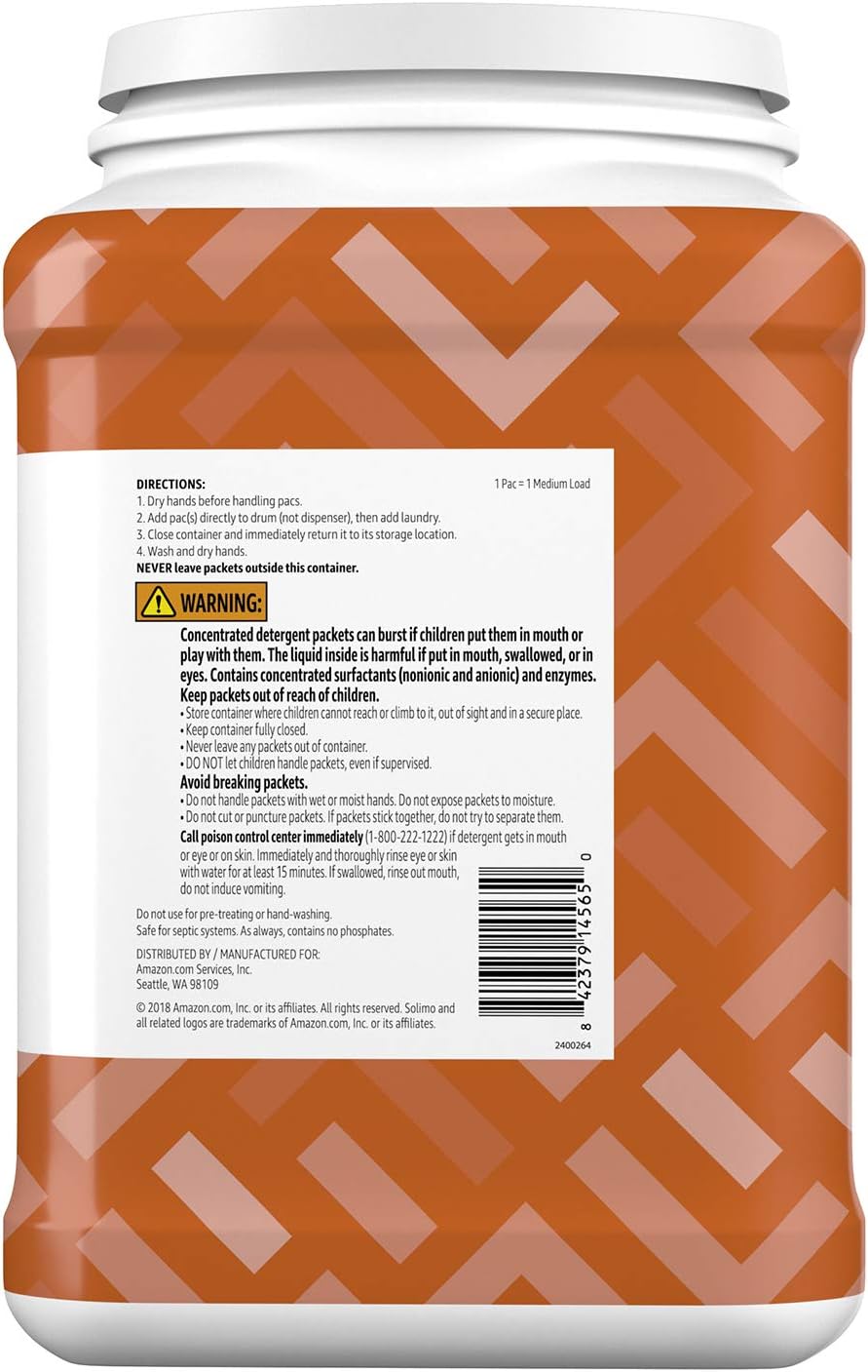  Brand - Solimo Laundry Detergent Pacs, Fresh Scent, 120 count: Health & Personal Care