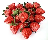 Aliotech 18PCS Plastic Artificial Red Strawberries