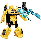 Transformers CYBERWORLD Bumblebee Armored Cyber Changers 4-Inch Action Figure, Quick Change to Car Mode, Robot Toys for Boys 