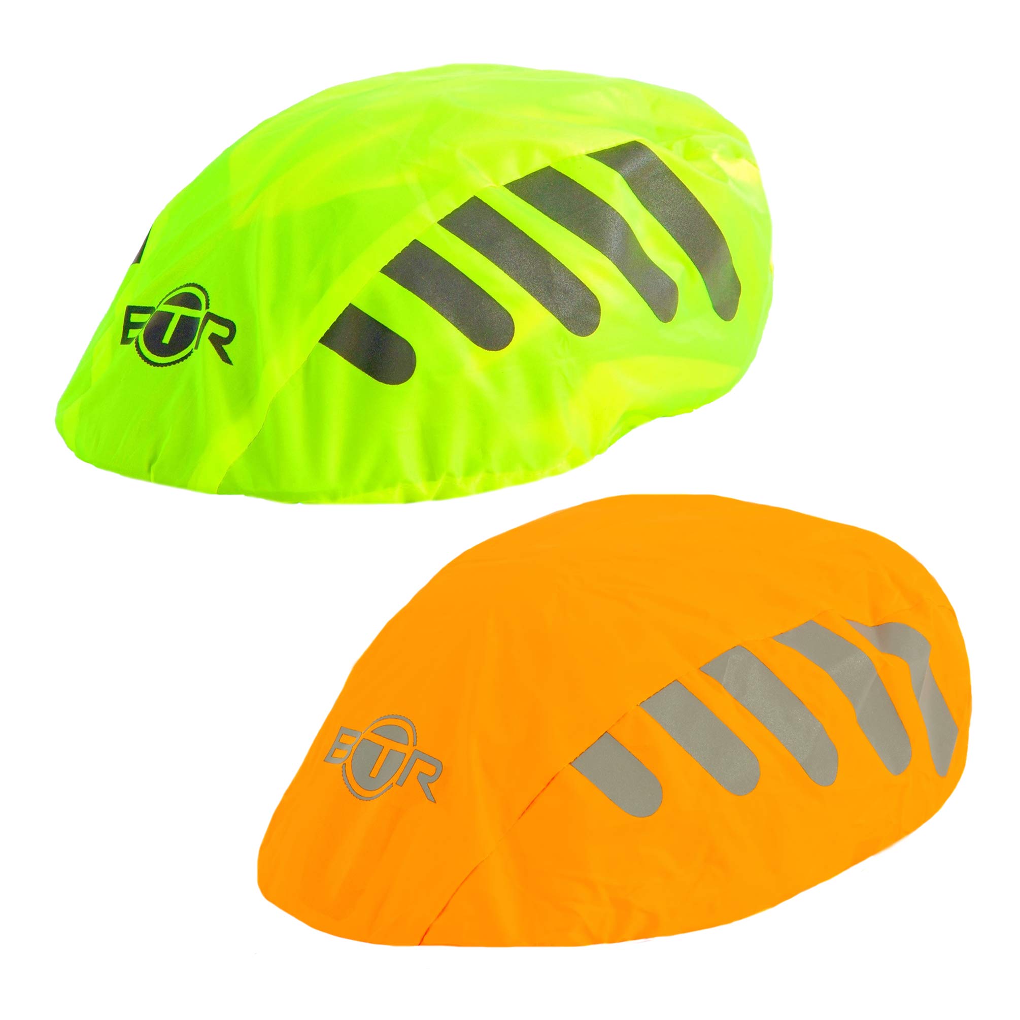 BTR Helmet Covers, Waterproof Bike Helmet Cover. Yellow & Orange (Pack of 2)