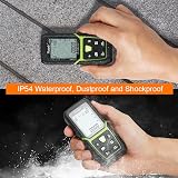 Huepar Laser Distance Measurer 120m with Angle Sensor IP54 Backlit LCD view 9