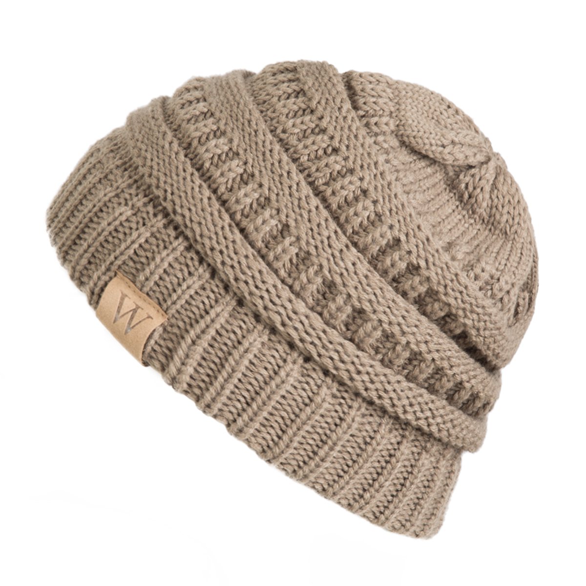 EVRFELAN Winter Warm Knitted Infinity Scarf and Beanie Hat Set ( Chocolate)