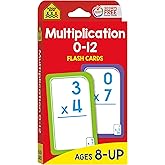 School Zone - Multiplication 0-12 Flash Cards - Ages 8+, 3rd Grade, 4th Grade, Elementary Math, Multiplication Facts, Common 