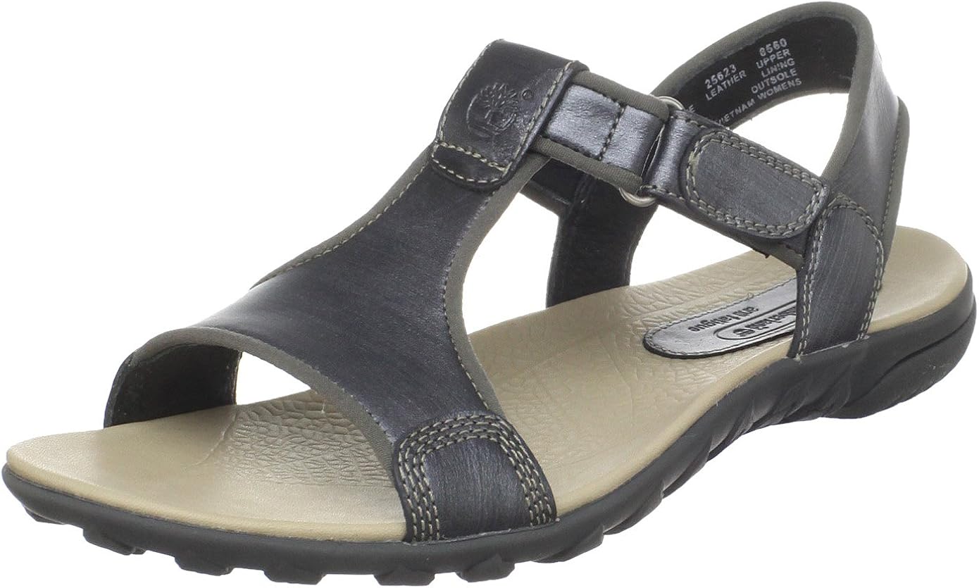 Amazon.com | Timberland Women's 25623 Pinkham Notch Ankle-Strap Sandal, Black, 8 M US | Heeled 