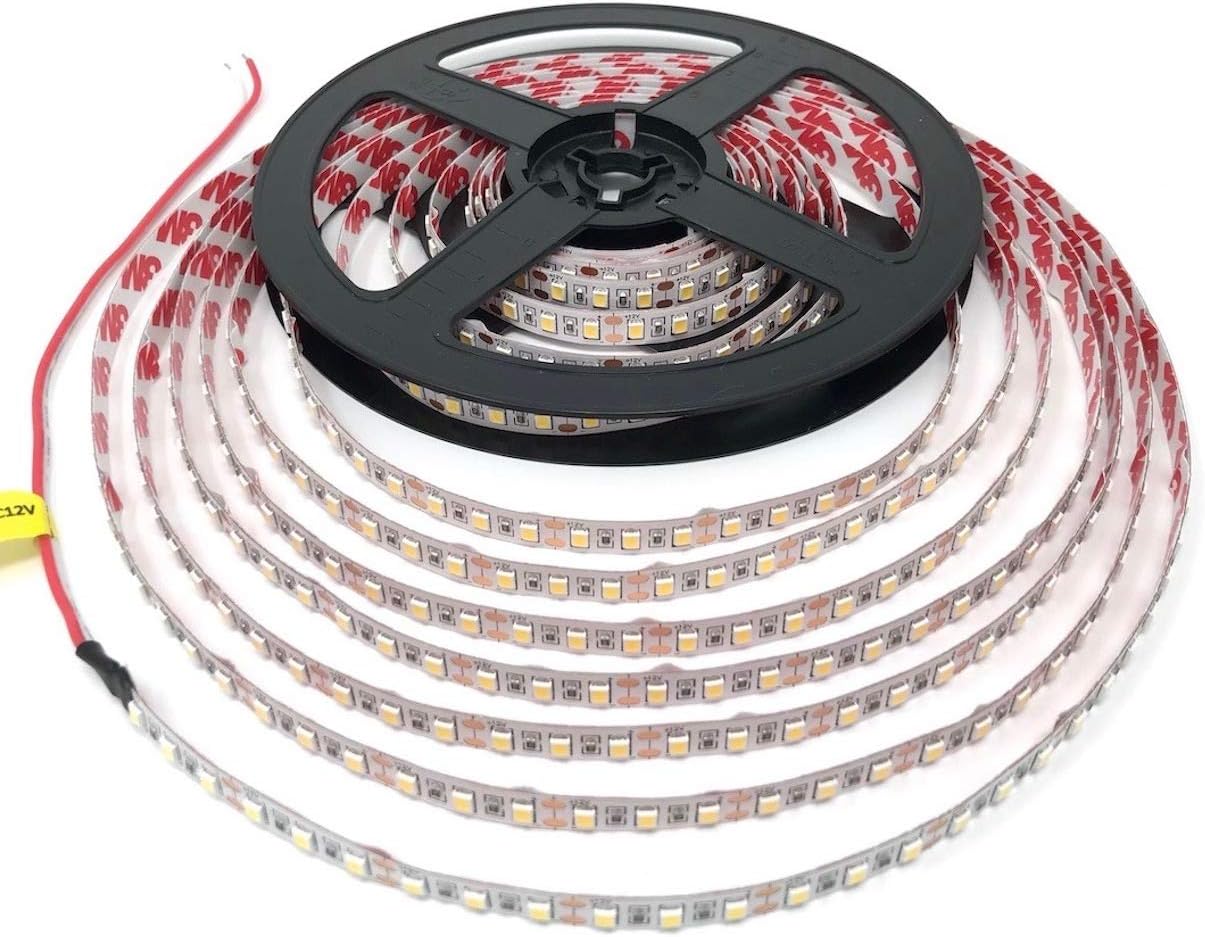 Flexible LED Strip Light - UK Professional 5 Metre Self Adhesive LED Tape for Domestic & Commercial Lighting - 12v 48w 2835 120LED/m 600LED 3oz PCB 3MacAdam - 3000k Warm White 3625 Lumen - by EmitaLED