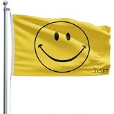 SSK&reg; Smiley Face Outdoor Flag - Large 3' x 5', Weather-Resistant Polyester
