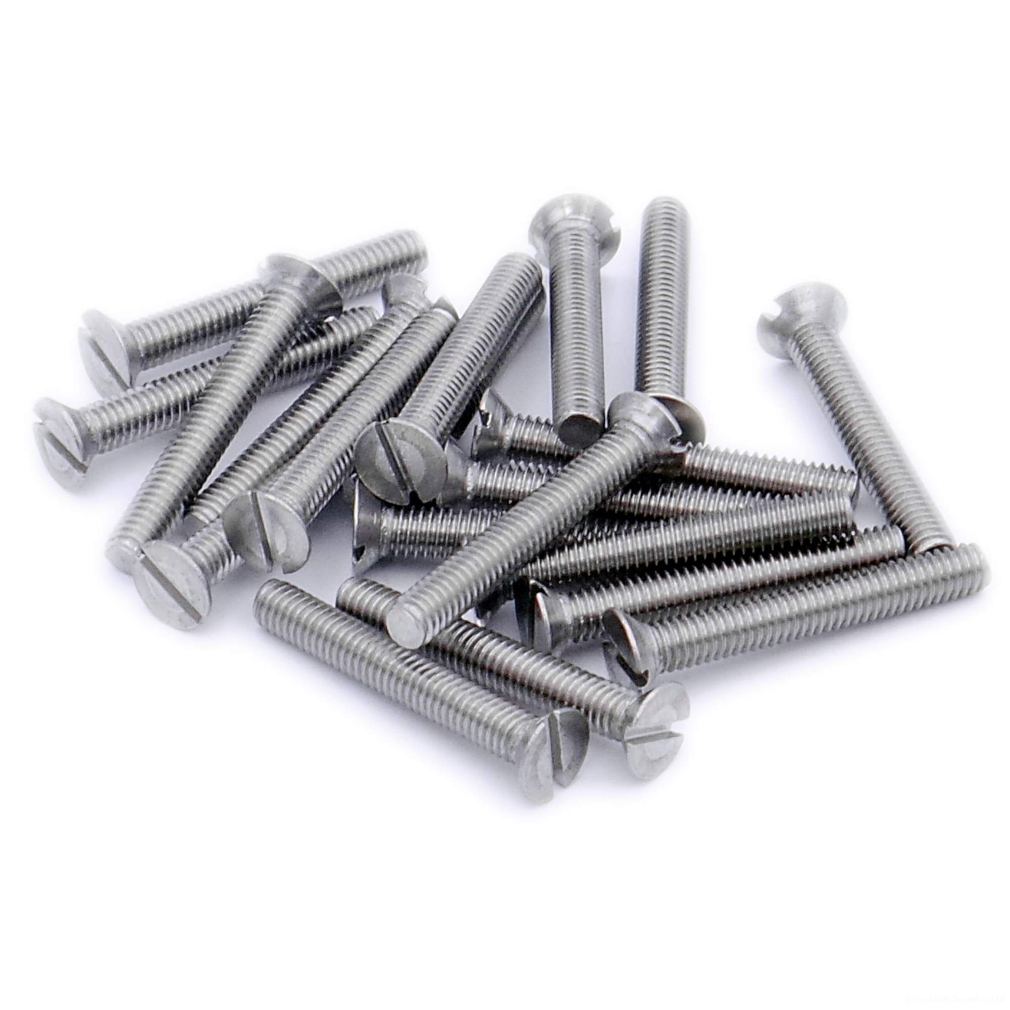 M3 (3mm x 8mm) Slot Countersunk Machine Screw (Bolt) - Stainless Steel (A2) (Pack of 20)