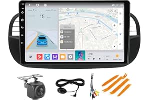 Upgrade Radio for Fiat 500 500C 2007-2015 Stereo Head Unit, 8-Core 4+64 GB Android 14 9" Touch Screen GPS Navigation with Car