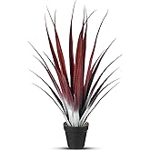 Giegxin 1 Pcs 26'' Realistic Red Artificial Aloe Vera Plant Faux Agave Plant Potted UV Resistant Agave Artificial Greenery Outdoor Indoor for Housewarming Gift House Garden
