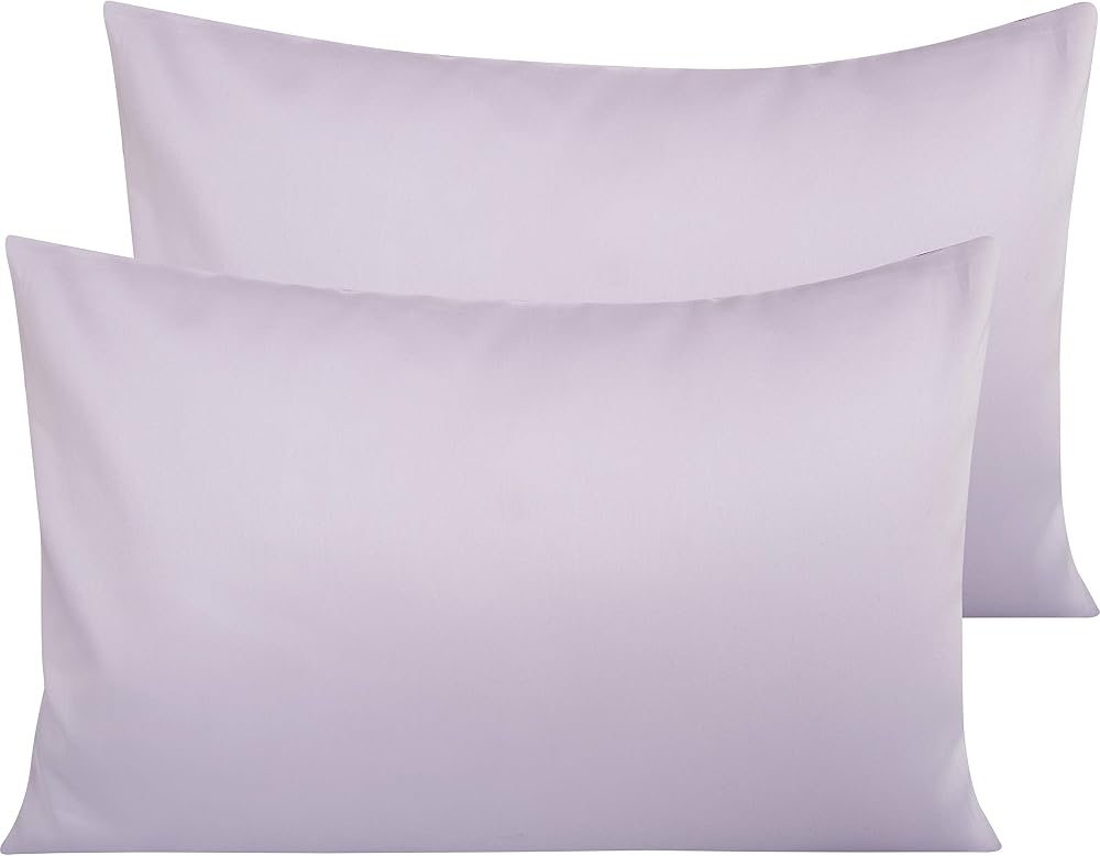 NTBAY 2 Pack 500 Thread Count Egyptian Cotton Pillowcases 50x75 cm Orchid Purple