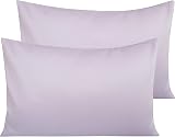 NTBAY 2 Pack 500 Thread Count Egyptian Cotton Pillowcases 50x75 cm Orchid Purple