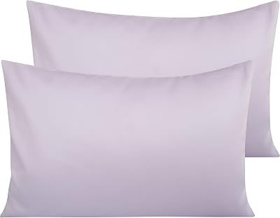 NTBAY 2 Pack 500 Thread Count Egyptian Cotton Pillowcases 50x75 cm Orchid Purple
