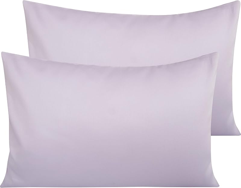 NTBAY 2 Pack 500 Thread Count Egyptian Cotton Pillowcases 50x75 cm Orchid Purple