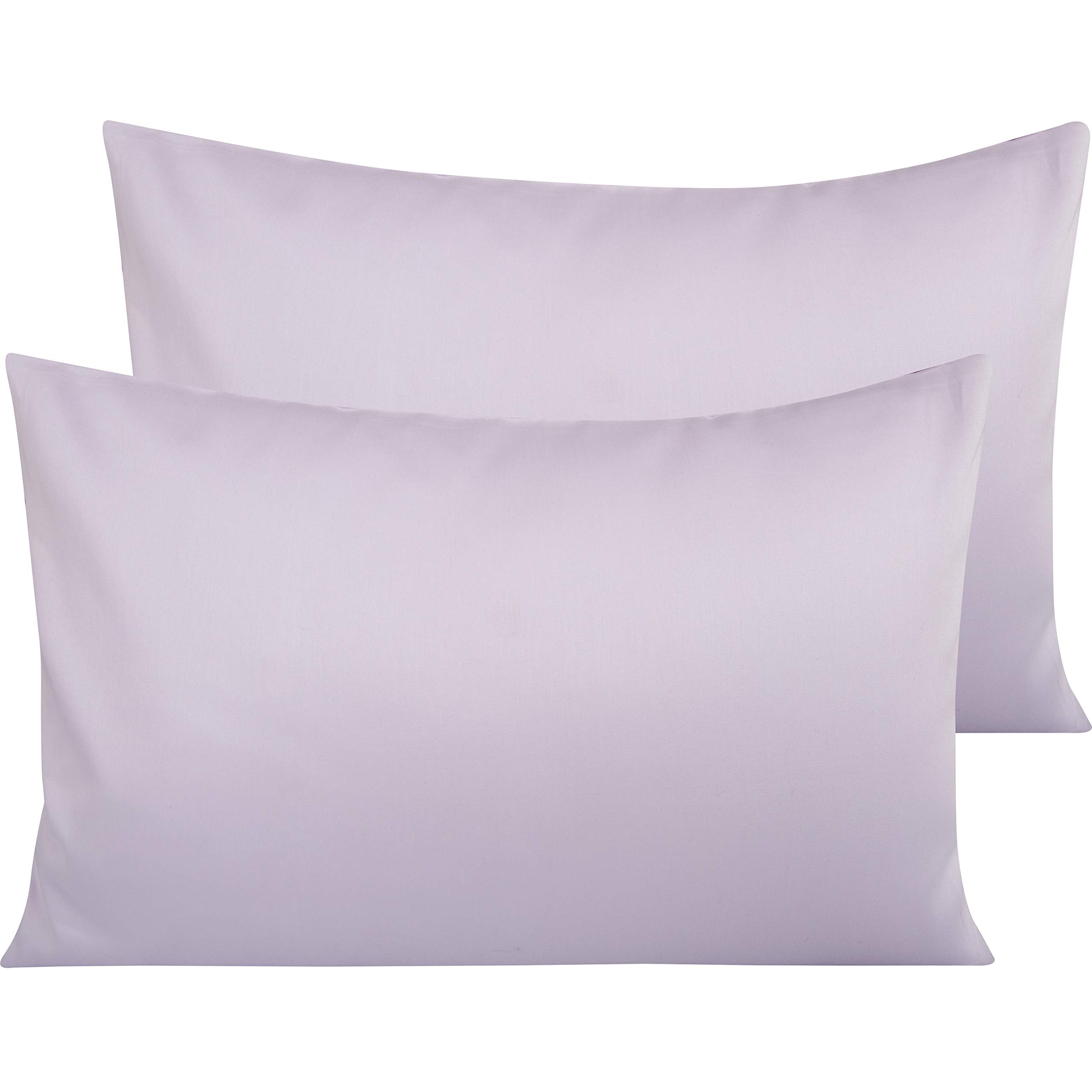 NTBAY 2 Pack 500 Thread Count 100% Egyptian Cotton Pillow Cases, Super Soft Cozy and Breathable Envelope Closure Standard Pillowcases, 50x75 cm, Orchid Purple