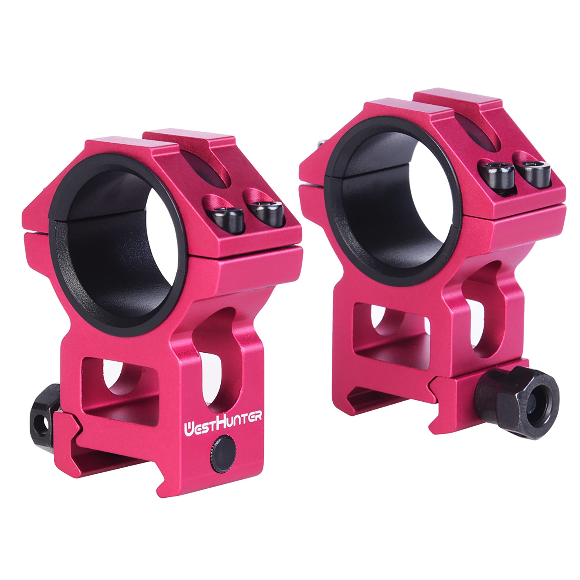 WestHunter Picatinny Scope Rings, 1 in/30 mm Tactical Precision High Profile Scope Mount | Red