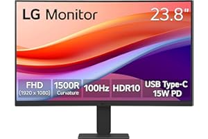 LG FHD Curved Monitor (24U421A) - 23.8" 1920x1080, 100Hz, sRGB 99% (Typ.), USB-C, Reader Mode, Flicker Safe, Dynamic Action S