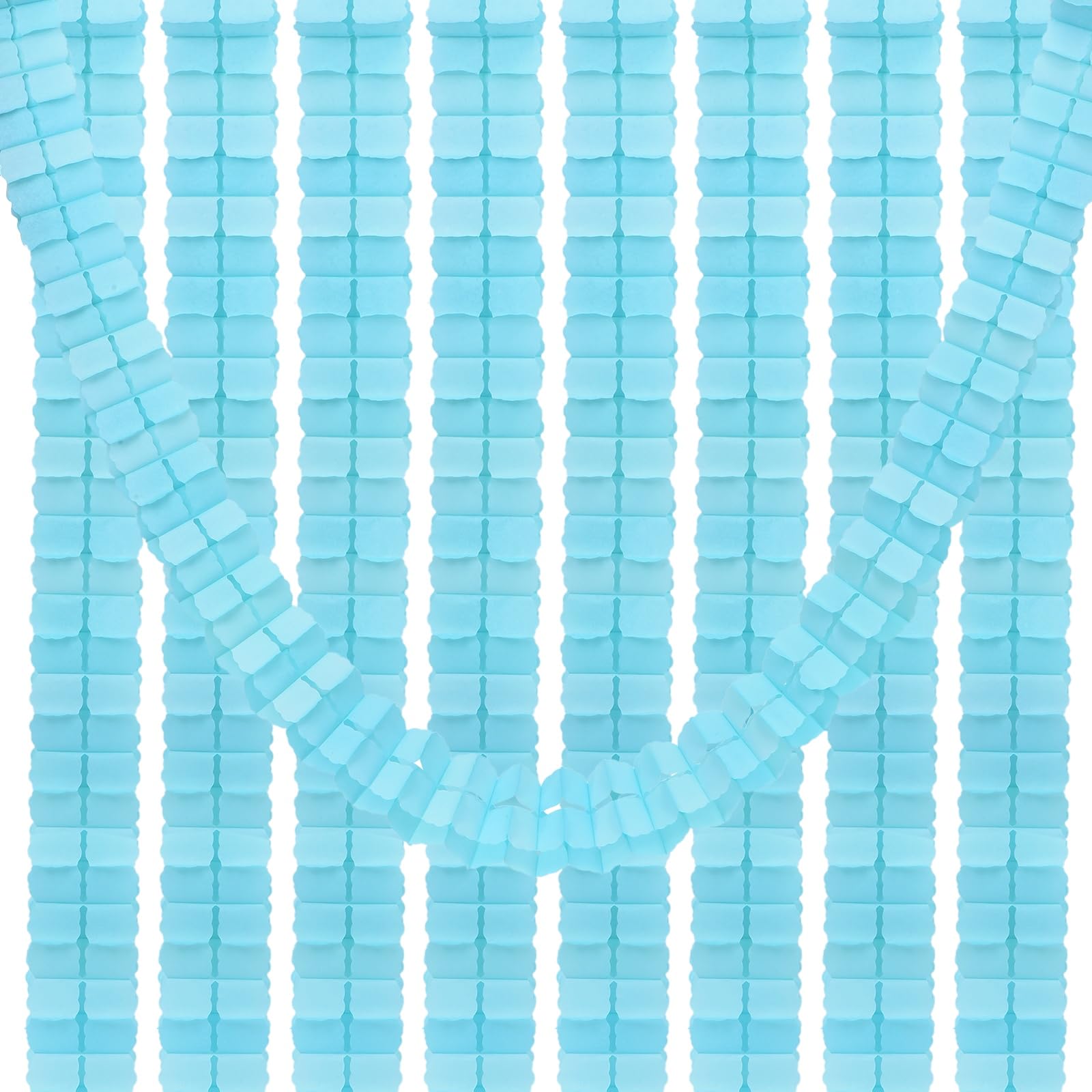 PATIKIL 9.8ft Four-Leaf Garland, 9 Pack Tissue Paper Hanging Flower Garland Reusable Streamers for Party Wedding Backdrop Decorations, Mint Green