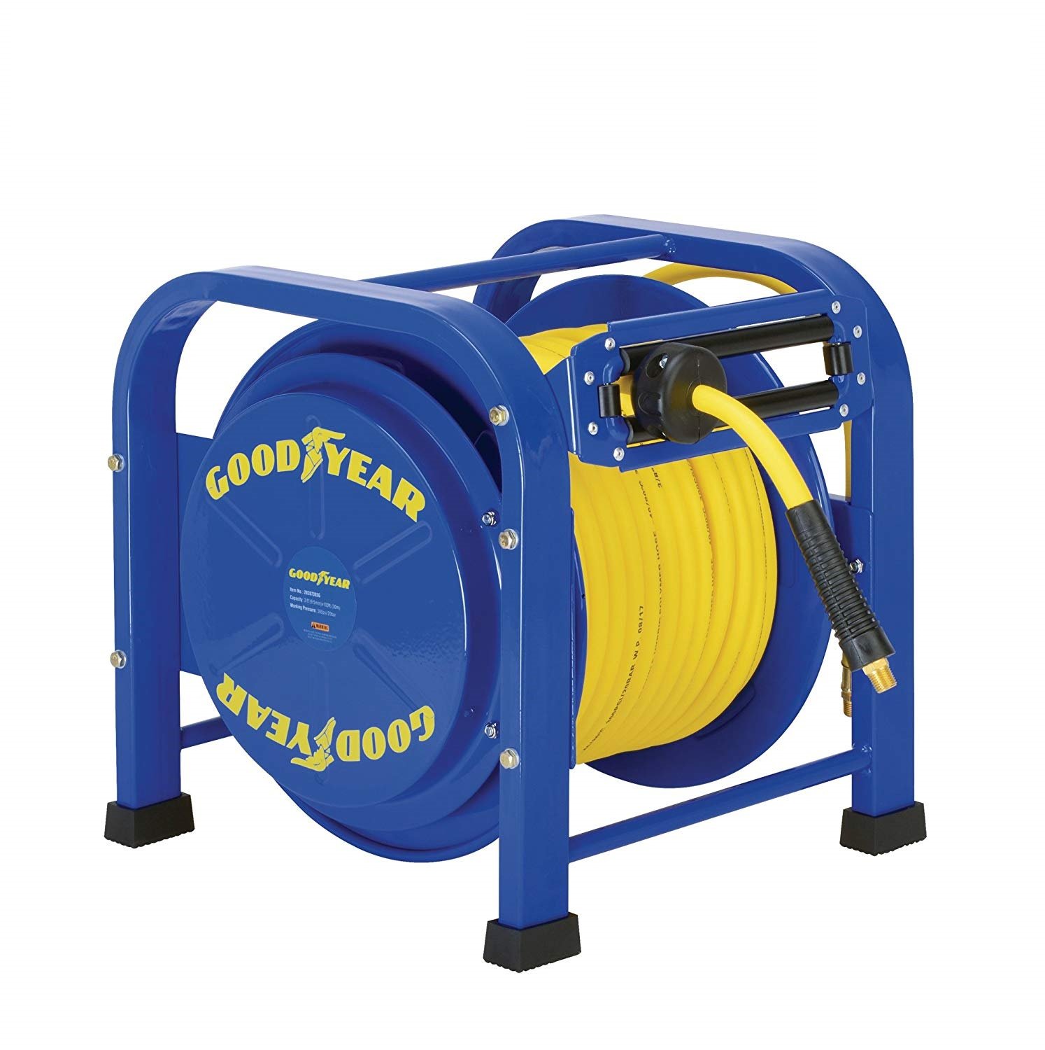 GOODYEAR Elite Heavy Duty Pro Spring Driven Steel Retractable Hose Reel (3/8 in. x 100 ft.), with 2 Years Warranty