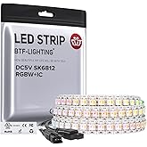 BTF-LIGHTING UL Listed SK6812 (Similar WS2812B) RGBW IC Individually Addressable LED Strip 4 Colors in 1 LED RGB+Natural Whit