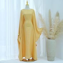 RLLJS Women Abaya Dress Ramadan Eid Summer Satin