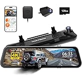 WOLFBOX G900 PRO Mirror Dash Cam with 8MP STARVIS IMX678, 12 inches Rear View Mirror Camera with Front 4K and Rear 2.5K, Incl