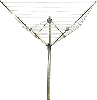 Vileda Sunshine Premium Wäschespinne, höhenverstellbar von 1,60 m bis 1,90 m, 40 m Leinenlänge, silber