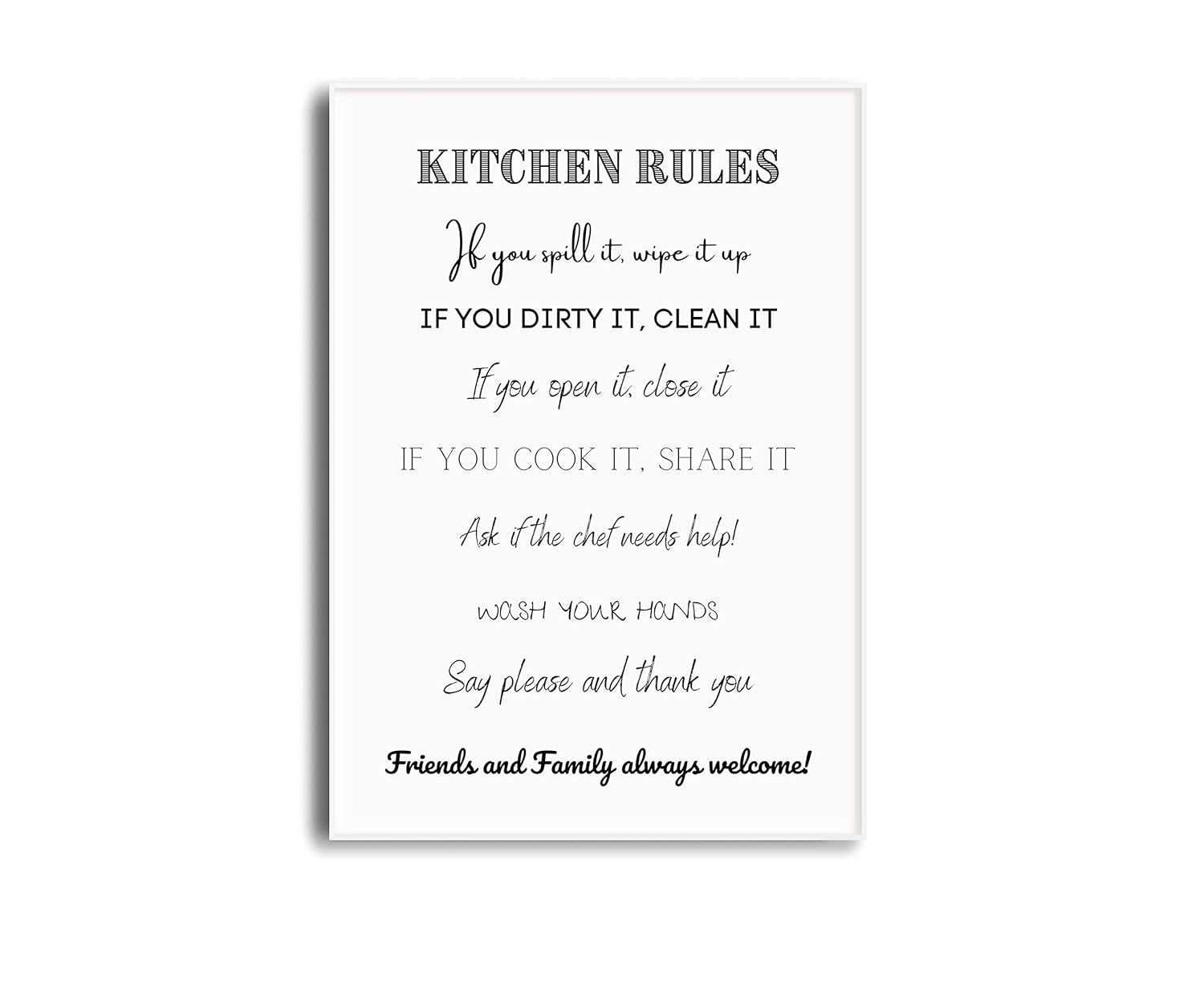 Kitchen Rules Kitchen Print Prints Wall Art Wall Home Decor