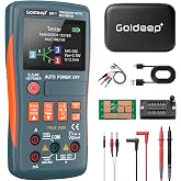 Goldeep MT-1 2-in-1 True RMS Multimeter &amp; Transistor Tester | Auto detects transistors, capacitors and resistors, wide range compact high accuracy electronics repair tester