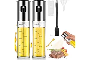 KitchenBoss Oil Spray Bottle 2Pcs: Olive Sprayer for Cooking, Olive Oil Dispenser Bottle for Kitchen Gadgets,Food-grade Glass