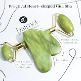 BAIMEI Jade Roller Gua Sha Set for Women Facial Massage Natural Xiuyan Jade view 3