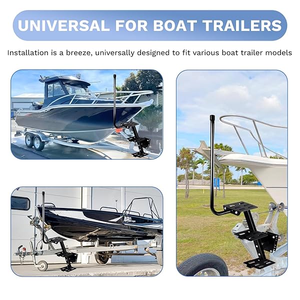 HEAVY DUTY BOAT TRAILER STEPS,500 LBS CAPACITY 3 STEPS BOAT TRAILER TONGUE STEPS LADDER WITH HANDLE,NON-SLIP SURFACE,ADJUSTABLE UNIVERSAL BOAT STEPS FOR PONTOON BOATS BASS