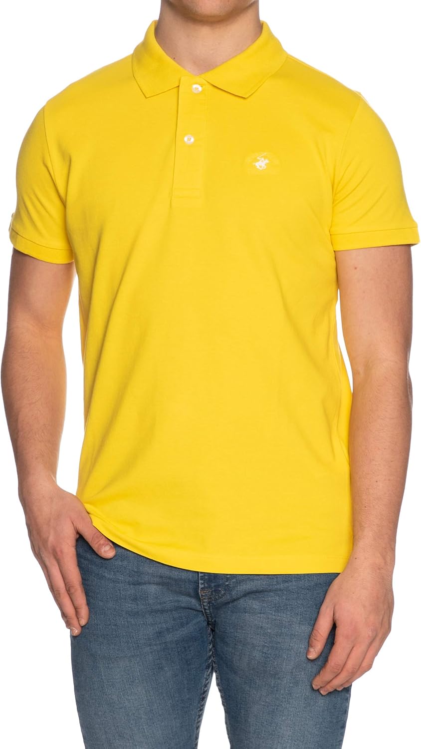 Beverly Hills Polo Club Polo Shirt with Yellow BHPC6200 Amazon.co.uk