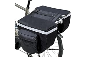 Frdhee Bike Panniers 25L, Saddle Bags for Bicycle Waterproof Bicycle Saddle Bags Bicycle Commuting Pannier Mountain Road Bike Rack Rear Seat Tail Carrier Trunk Double Pannier Bag