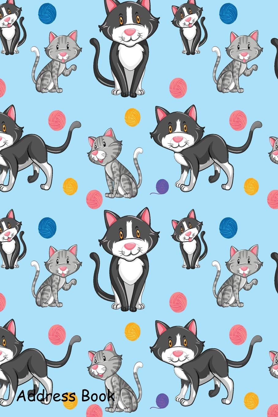 Address Book: For Contacts, Addresses, Phone, Email, Note,Emergency Contacts,Alphabetical Index With Different Cat On Seamless