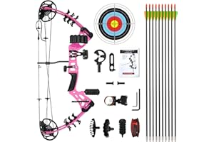WUXLISTY Youth Compound Bow Set 15-45 Lbs for Teens and Beginner, Package with Archery Hunting Equipment, Max Speed 260fps, Adjustable, Right Hand