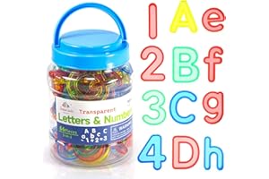Joswisch Transparent Letters and Numbers Set, 66 Pcs Transparant Toys for Light Table, Plastic Numbers for Counting and Spell