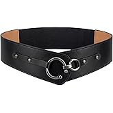 BlackButterfly Wide Elastic Stretch Retro Metal Interlock Buckle Belt