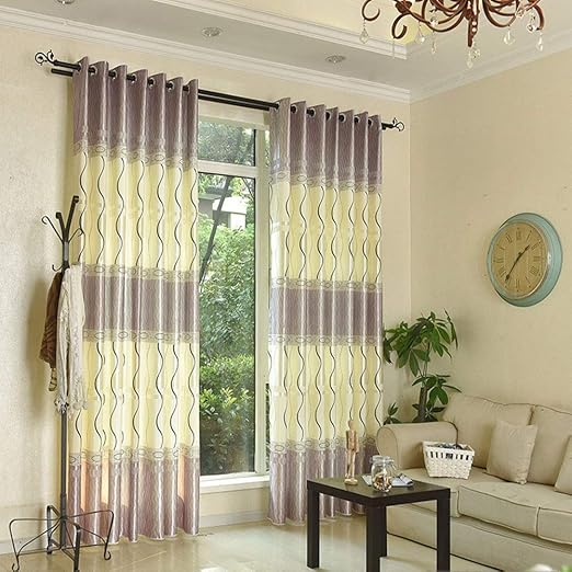 JUANstore Cortinas con Estampado Ondulado Ojales Reducción del Ruido