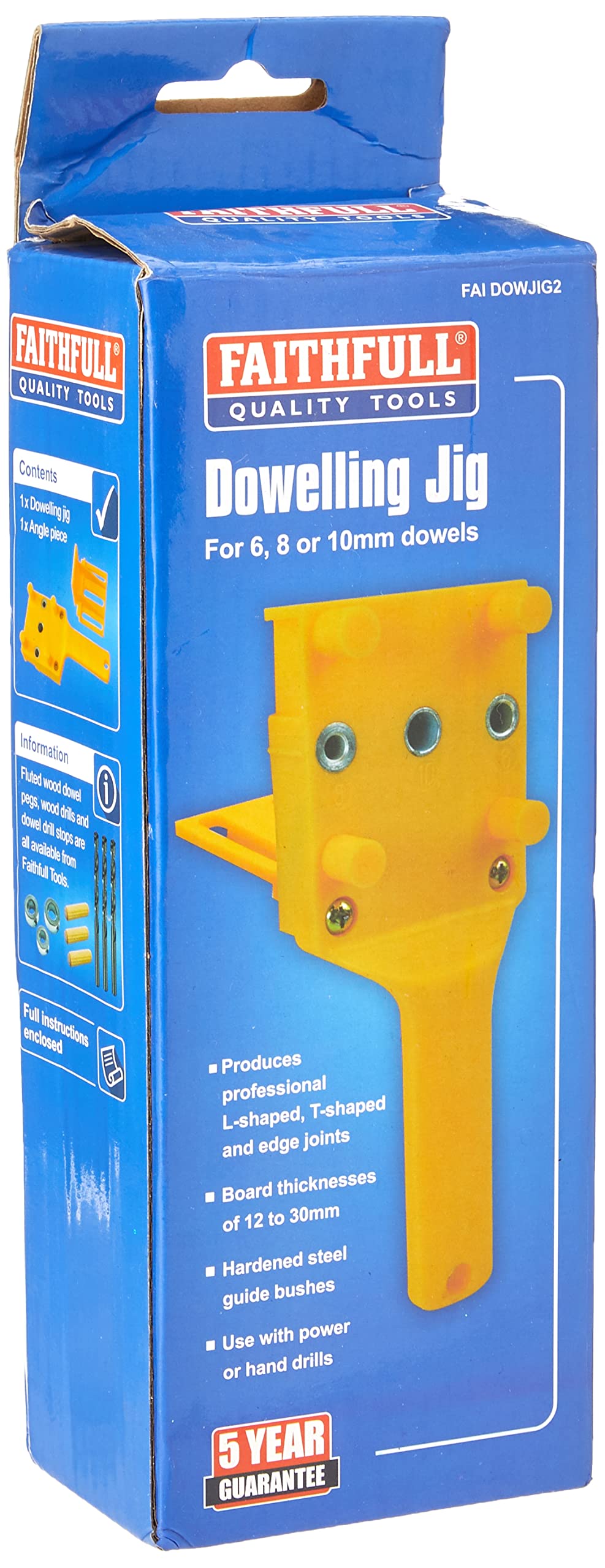 Faithfull Woodworking Dowel Jig for 6,8 & 10mm
