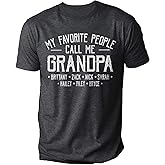 IZIPOD-Personalized Grandpa Kids Name T-Shirt for Men, Custom New Grandpa Idea Birthday Christmas for Him