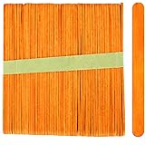 Craft Popsicle Sticks, 4.5 Inch Standard CraftySticks, Individual Colors, Natural and Multi Color Packs (Orange, 200 Sticks)